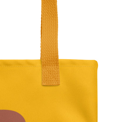 BI AF Bisexual Pride Tote Bag – Mustard & Terracotta LGBTQ+ Affirming Carryall