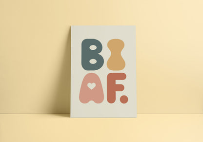 BI AF Poster – Colorful Modern Bisexual Pride Wall Art
