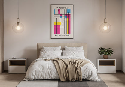 Pan Mondrian Poster – LGBTQ+ Pride Flag Abstract Wall Art