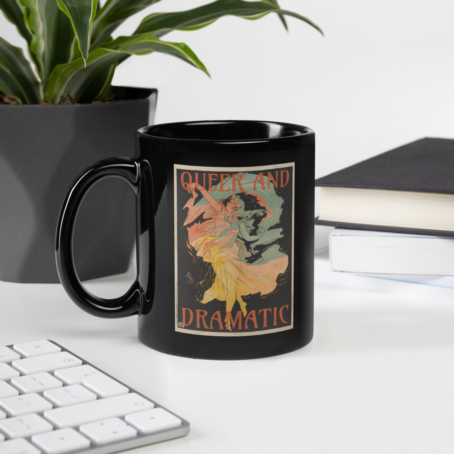 Queer and Dramatic Mug – Bold Vintage LGBTQ+ Quote Coffee Cup