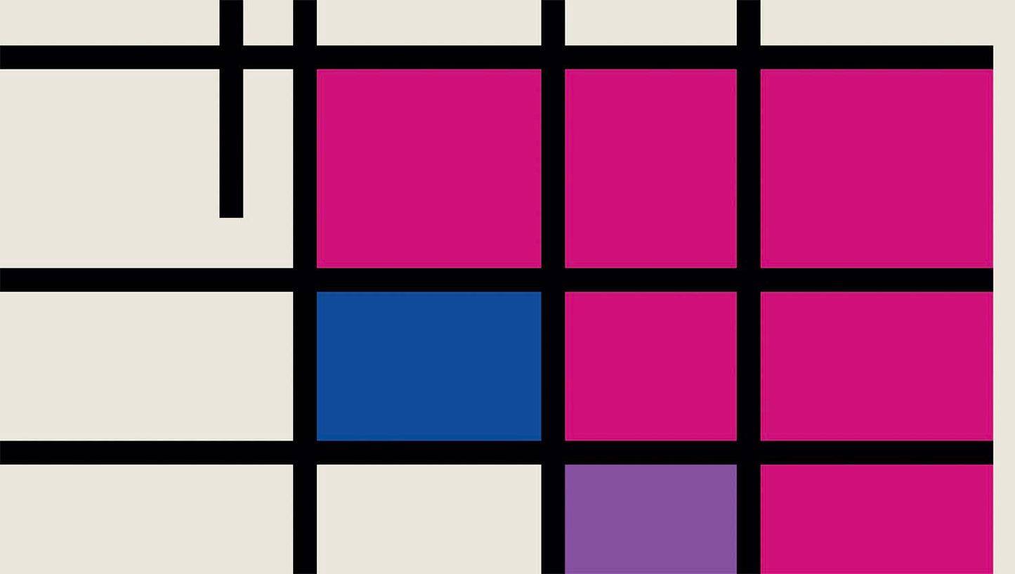 Close-up of colorful bisexual pride flag poster in modernist art style