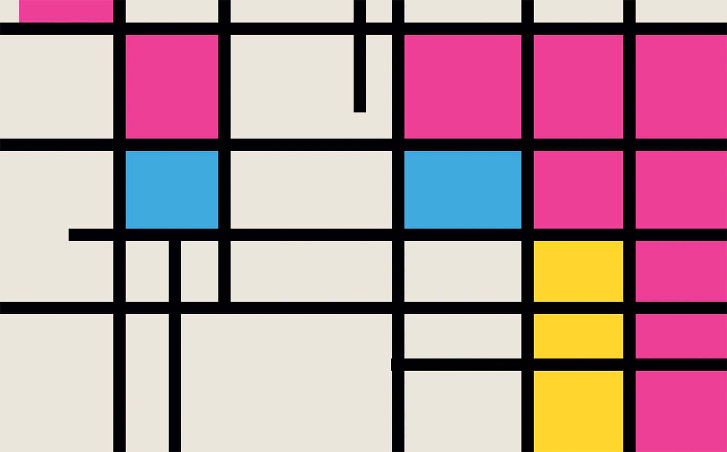 Close-up of colorful pansexual pride flag poster in modernist art style