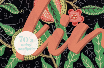 Close-up of vintage-inspired colorful body-positive wall art.