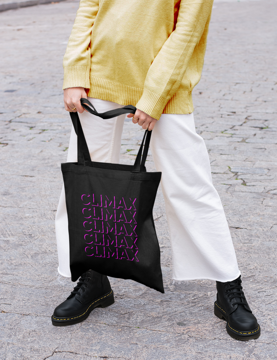 CLIMAX Eco Tote Bag – Black & Hot Pink Pleasure-Positive Statement Accessory