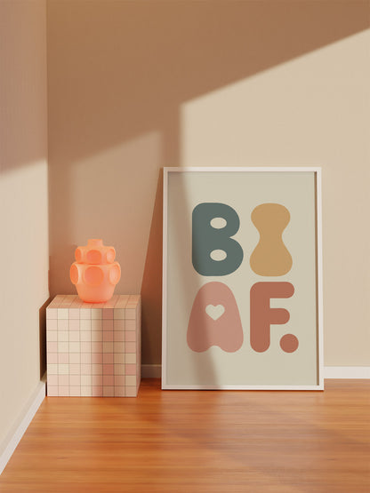 BI AF Poster – Colorful Modern Bisexual Pride Wall Art
