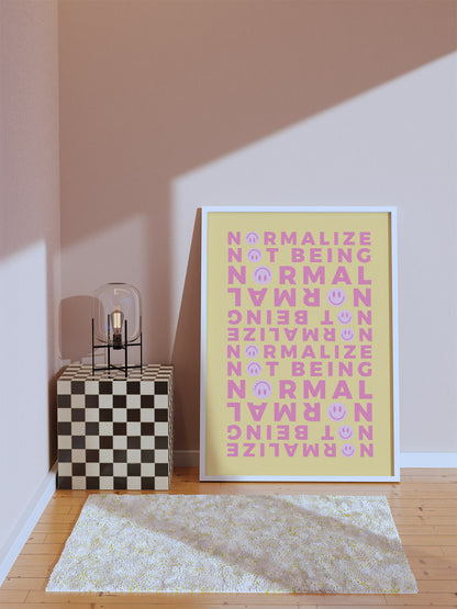 Non-Normative Poster – Modern Smiley Neurodiverse Affirmation Wall Art