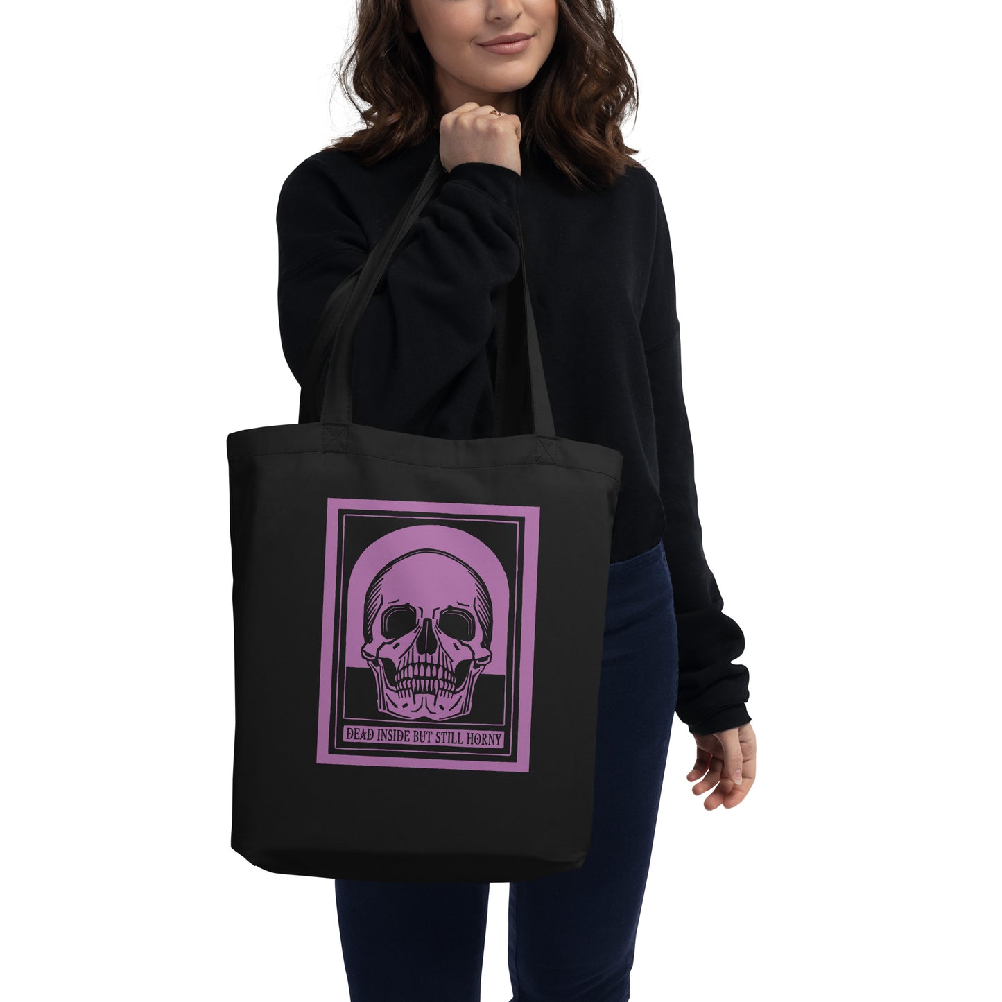 Dead Inside Eco Tote Bag – Vintage Skull Dark Humor Carryall