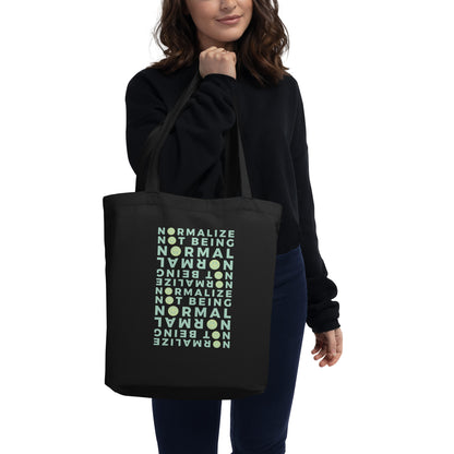 Non-normative Affirmation Eco Tote Bag – Green Neurodiverse Empowerment Carryall
