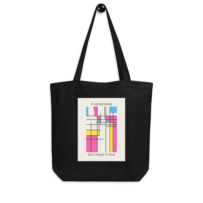 Pan Mondrian Eco Tote Bag – Abstract Pansexual Pride Flag Carryall
