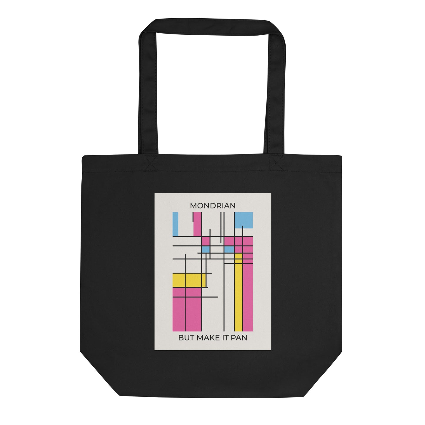 Pan Mondrian Eco Tote Bag – Abstract Pansexual Pride Flag Carryall