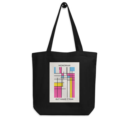 Pan Mondrian Eco Tote Bag – Abstract Pansexual Pride Flag Carryall