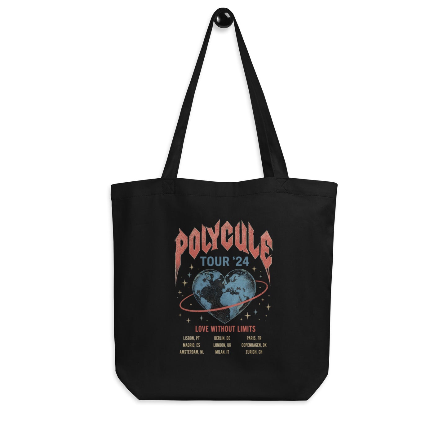 Polycule Tour Eco Tote Bag - Vintage Rock Band Style ENM Carryall