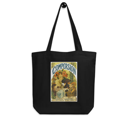 Vintage Compersion Eco Tote Bag - Art Nouveau Polyamory Flower Design
