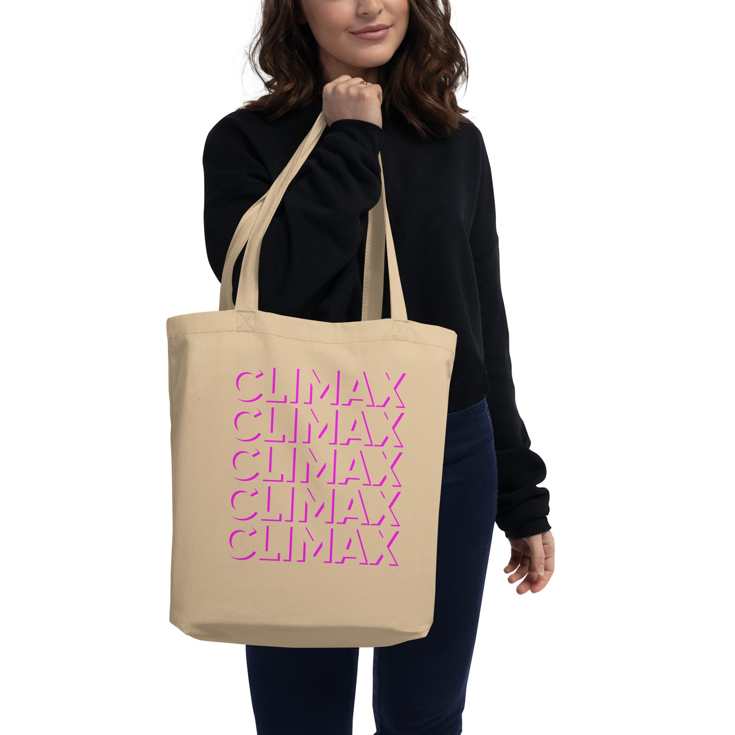 CLIMAX Eco Tote Bag – Black & Hot Pink Pleasure-Positive Statement Accessory