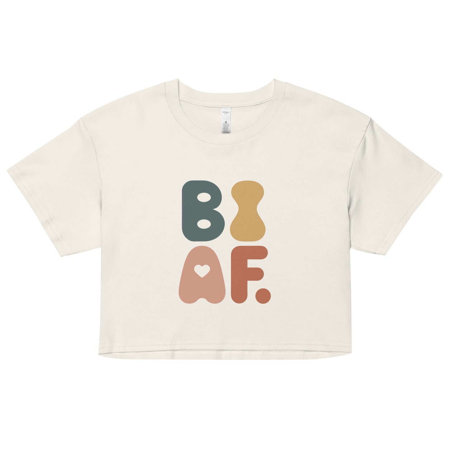 BI AF Bisexual Pride Crop Top – Bold Retro LGBTQ+ Vibrant Tee