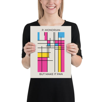 Pan Mondrian Poster – LGBTQ+ Pride Flag Abstract Wall Art