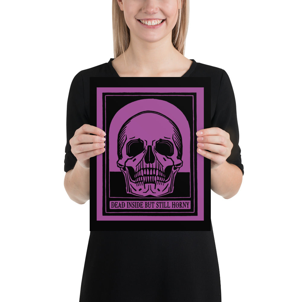 Dead Inside Poster – Vintage Skull Dark Humor Wall Art