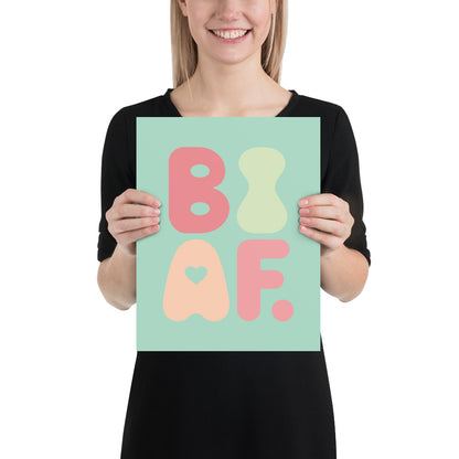 BI AF Poster – Soft Pastel Green Bisexual Pride Wall Art