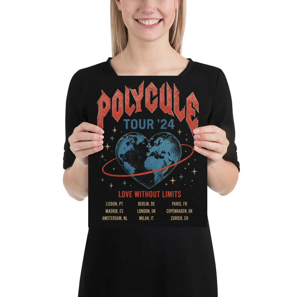 Polycule Tour Poster - Rock Band Style Polyamory Wall Art