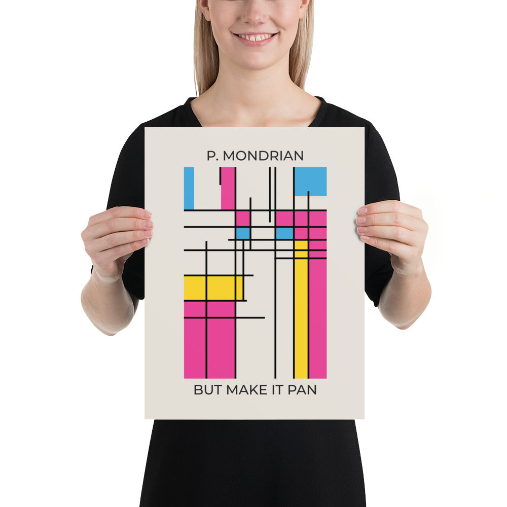 Pan Mondrian Poster – LGBTQ+ Pride Flag Abstract Wall Art