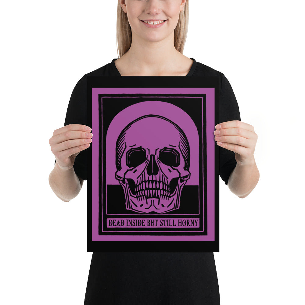 Dead Inside Poster – Vintage Skull Dark Humor Wall Art