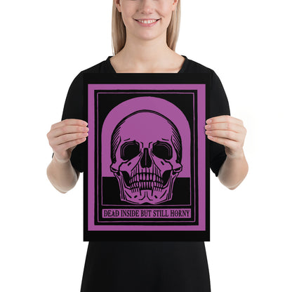 Dead Inside Poster – Vintage Skull Dark Humor Wall Art