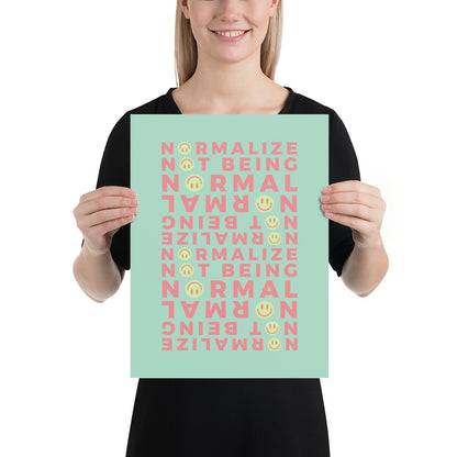 Non-Normative Poster – Green Modern Smiley Neurodiverse Affirmation Wall Art