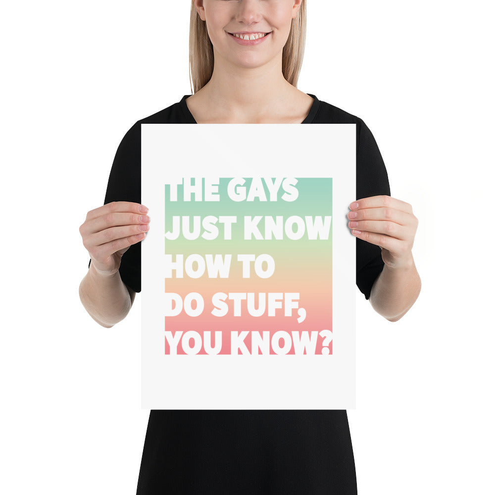 The Gays Just Know Poster – Colorful Queer Quote Art for White Lotus Fans