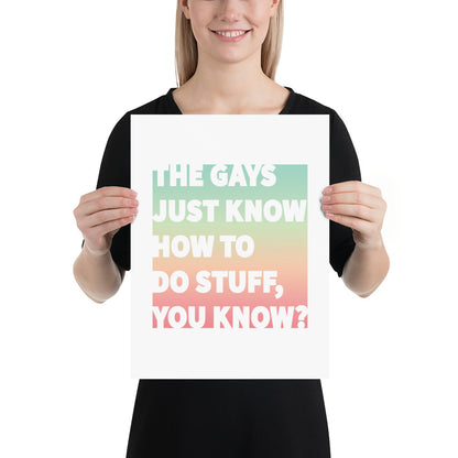 The Gays Just Know Poster – Colorful Queer Quote Art for White Lotus Fans