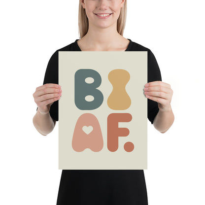 BI AF Poster – Colorful Modern Bisexual Pride Wall Art