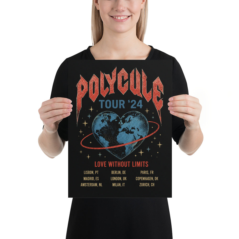 Polycule Tour Poster - Rock Band Style Polyamory Wall Art