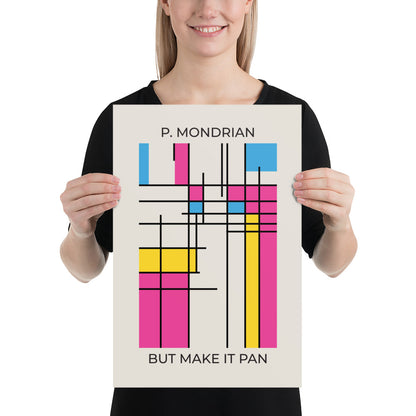 Pan Mondrian Poster – LGBTQ+ Pride Flag Abstract Wall Art