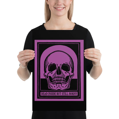 Dead Inside Poster – Vintage Skull Dark Humor Wall Art