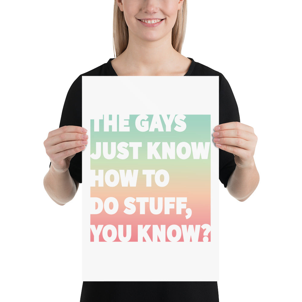 The Gays Just Know Poster – Colorful Queer Quote Art for White Lotus Fans