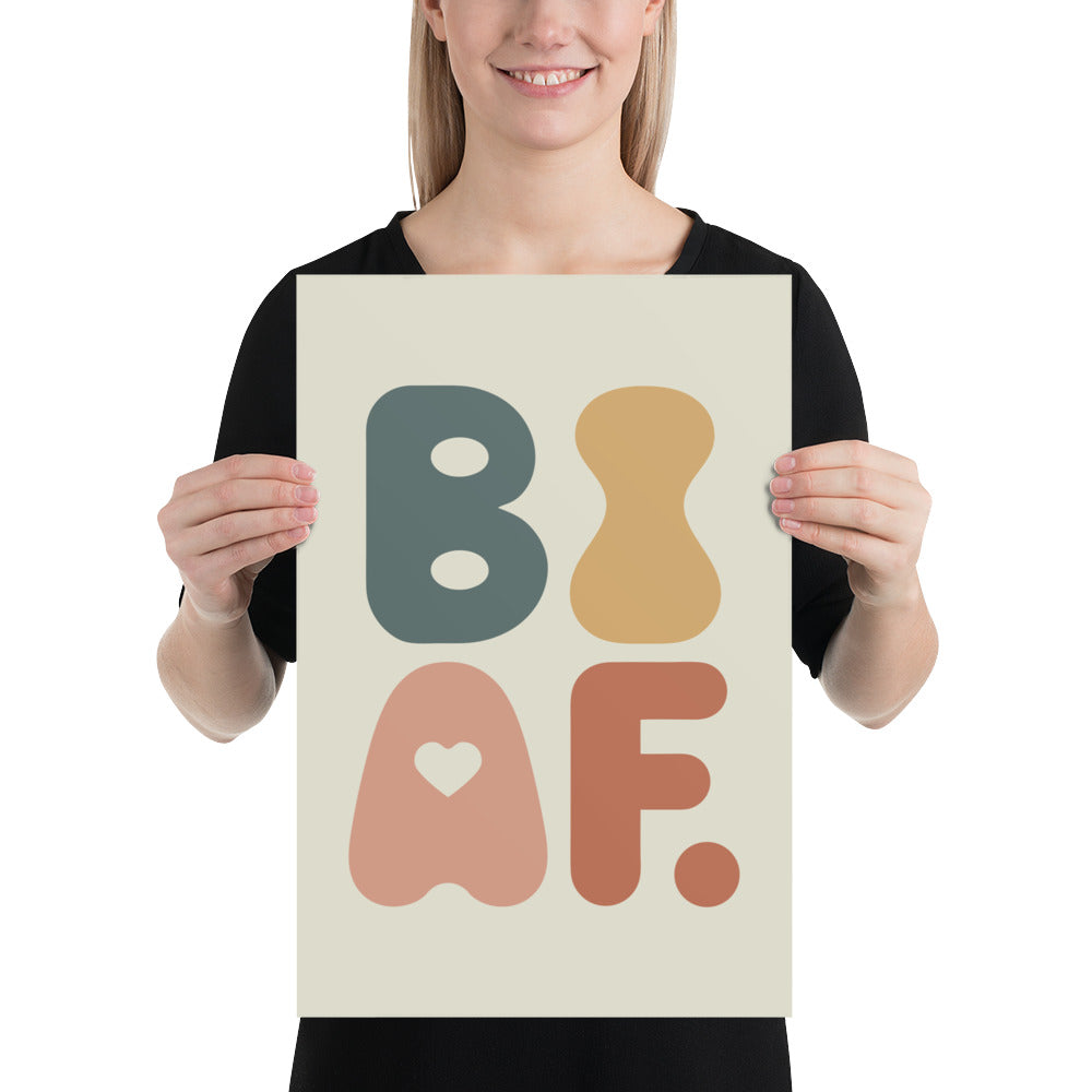 BI AF Poster – Colorful Modern Bisexual Pride Wall Art