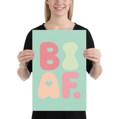 BI AF Poster – Soft Pastel Green Bisexual Pride Wall Art