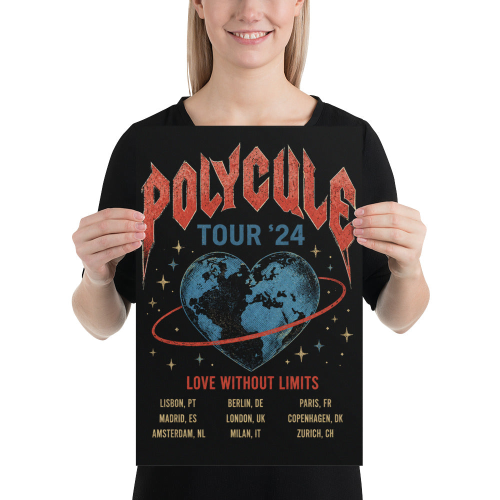 Polycule Tour Poster - Rock Band Style Polyamory Wall Art