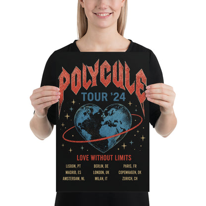 Polycule Tour Poster - Rock Band Style Polyamory Wall Art