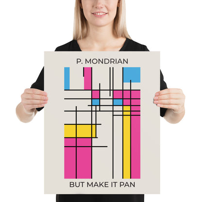 Pan Mondrian Poster – LGBTQ+ Pride Flag Abstract Wall Art