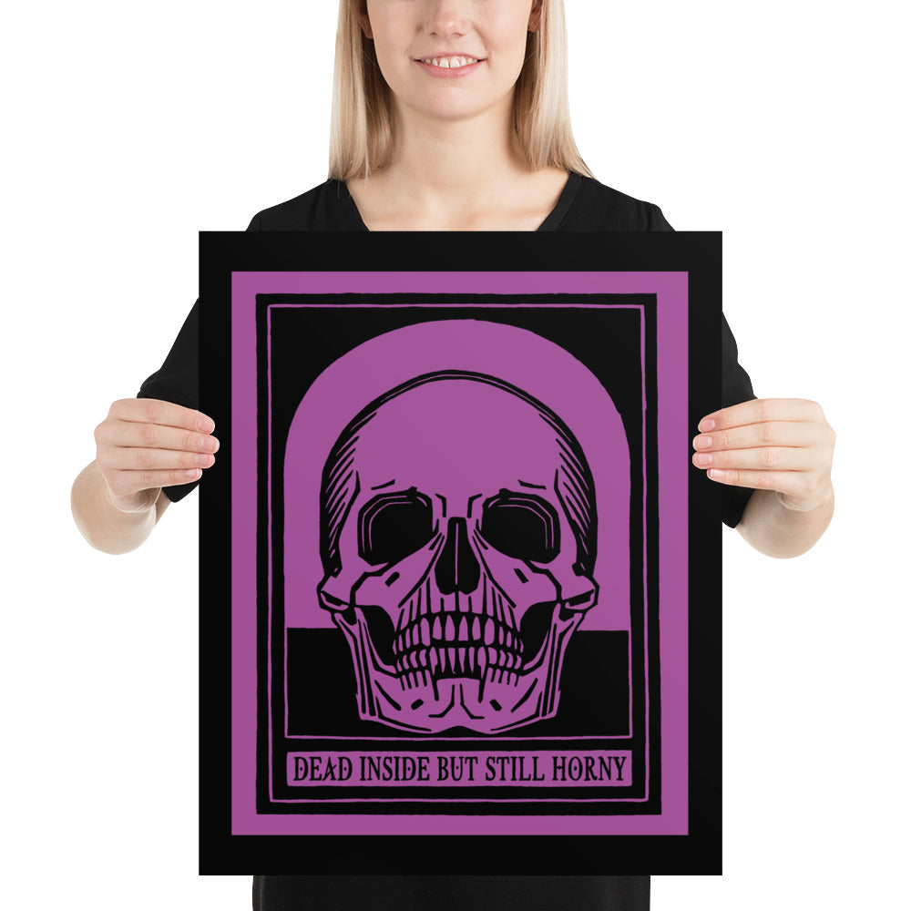 Dead Inside Poster – Vintage Skull Dark Humor Wall Art
