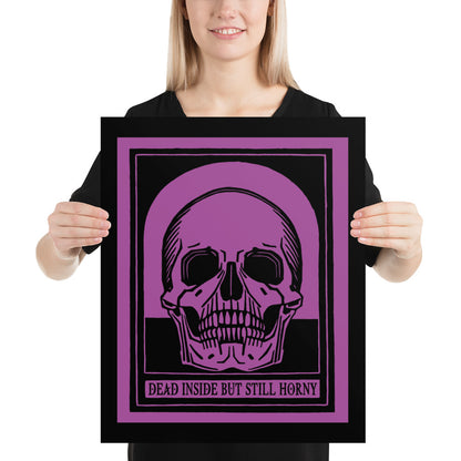 Dead Inside Poster – Vintage Skull Dark Humor Wall Art