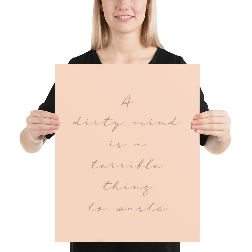 Dirty Mind Poster – Cheeky Typography Wall Art