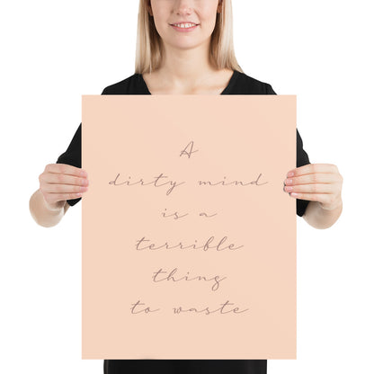Dirty Mind Poster – Cheeky Typography Wall Art