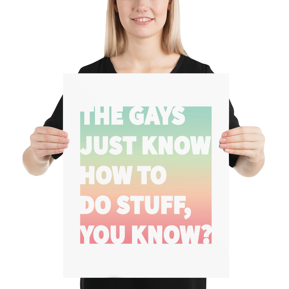 The Gays Just Know Poster – Colorful Queer Quote Art for White Lotus Fans