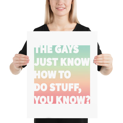 The Gays Just Know Poster – Colorful Queer Quote Art for White Lotus Fans