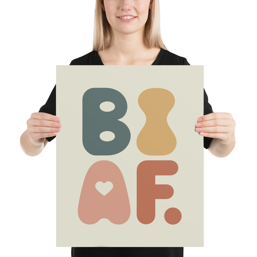 BI AF Poster – Colorful Modern Bisexual Pride Wall Art