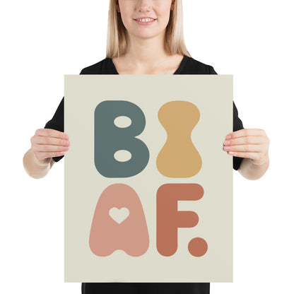 BI AF Poster – Colorful Modern Bisexual Pride Wall Art