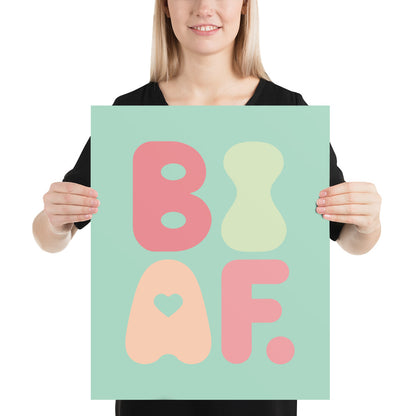 BI AF Poster – Soft Pastel Green Bisexual Pride Wall Art