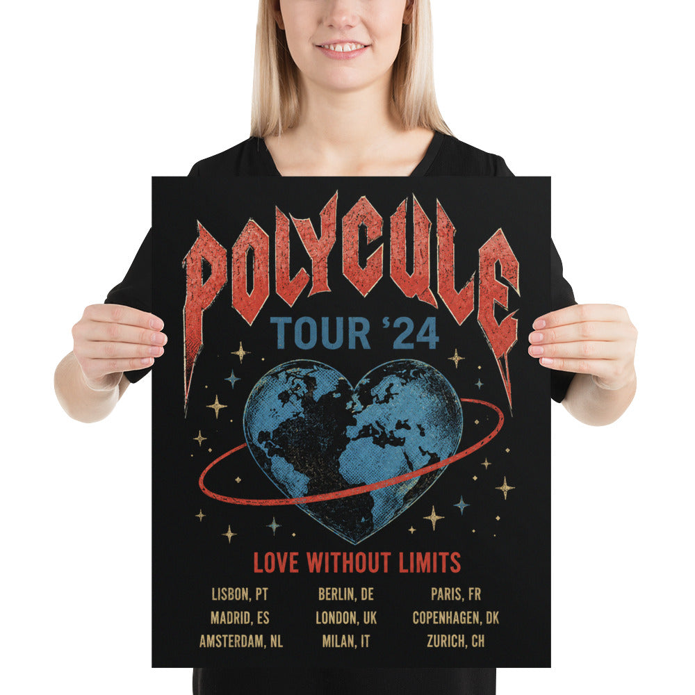 Polycule Tour Poster - Rock Band Style Polyamory Wall Art