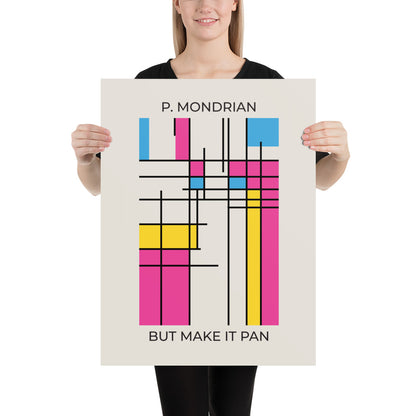 Pan Mondrian Poster – LGBTQ+ Pride Flag Abstract Wall Art